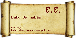 Baku Barnabás névjegykártya